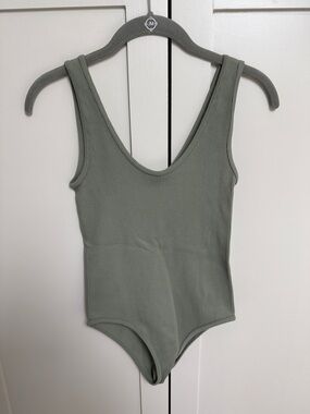 Zara Ribbed Bodysuit - Sage